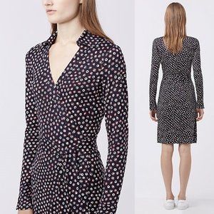 NWT $550 Diane von Furstenberg DVF New Jeanne Two Wrap Silk Midi Dress - Size 2